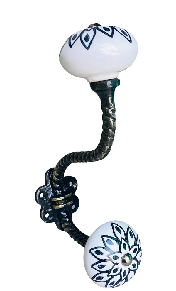Pack_of_2__Ceramic_Metal_Wall_Hooks_Hanging_Clothes_Hat_Coat_Robe_Hangers_Metal_Hook_Door_Hook_Wall_Mounted_Single_Hook_Hanger_-_Gold_Antique_Finish_(Size_6_Inch,_White_Hand_Painted)