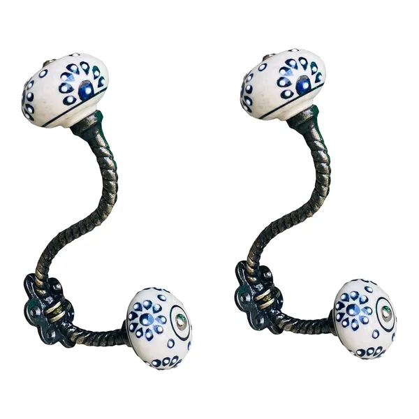 Pack_of_2__Ceramic_Metal_Wall_Hooks_Hanging_Clothes_Hat_Coat_Robe_Hangers_Metal_Hook_Door_Hook_Wall_Mounted_Single_Hook_Hanger_-_Gold_Antique_Finish_(Size_6_Inch,_White_Hand_Painted)