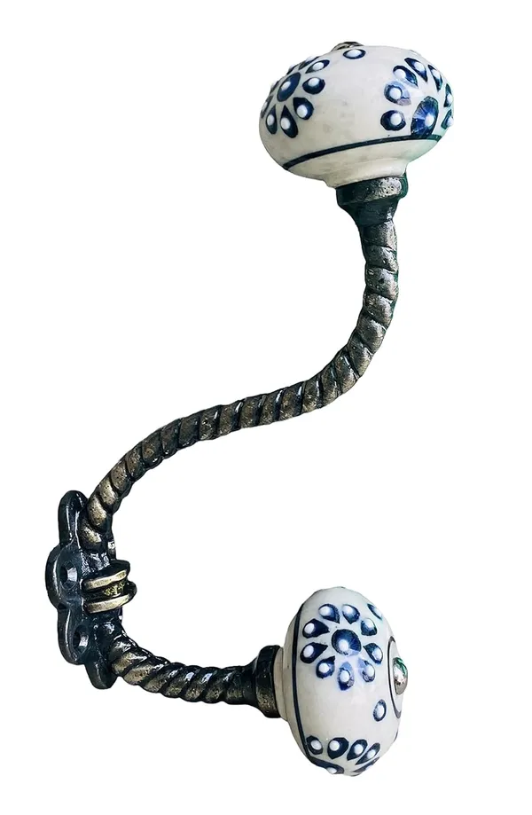 Pack_of_2__Ceramic_Metal_Wall_Hooks_Hanging_Clothes_Hat_Coat_Robe_Hangers_Metal_Hook_Door_Hook_Wall_Mounted_Single_Hook_Hanger_-_Gold_Antique_Finish_(Size_6_Inch,_White_Hand_Painted)