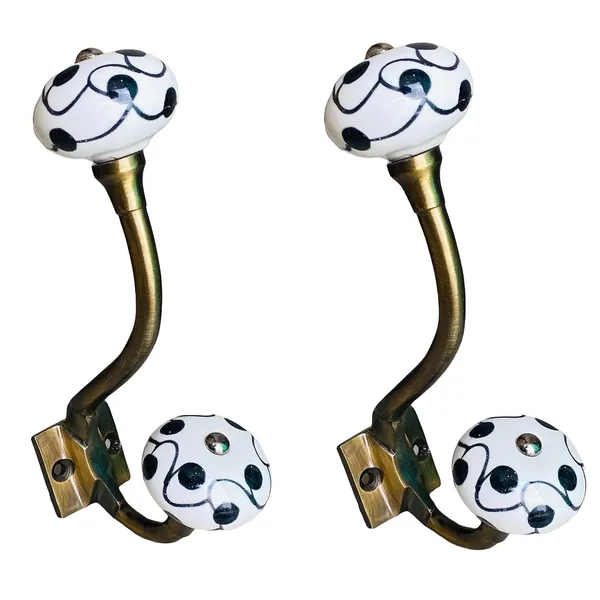 Pack_of_2__Ceramic_Metal_Wall_Hooks_-_Gold_Antique_Finish_(Size_6_Inch,_White_Hand_Painted)_(7_Wall_Hook)
