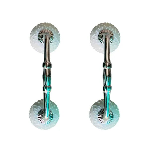 Ceramic_Door_Handle_Silver_Finish_-_(Size_6_Inch,_Hand_Painted)_-_Pack_Of_1_-_Hole_To_Hole_4_Inch