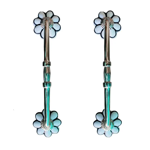 Ceramic_Door_Handle_Silver_Finish_-_(Size_10_Inch,_Hand_Painted)_-_Hole_To_Hole_8_Inch_(Pack_Of_1)