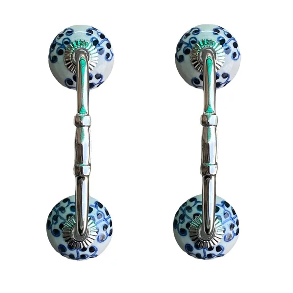 Ceramic_Door_Handle_Silver_Finish_-_(Size_6_Inch,_Hand_Painted)_-_Pack_Of_1_-_Hole_To_Hole_4_Inch