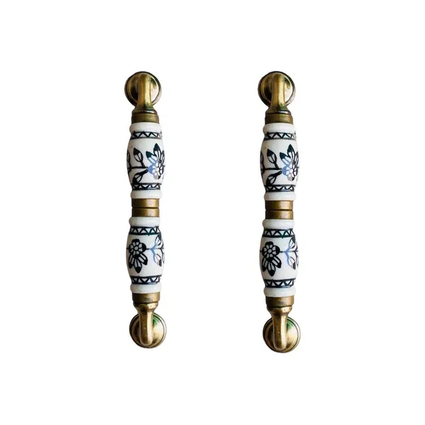 Ceramic_Door_Handle_Gold_Antique_Finish_-_(Size_7_Inch)_-_Pack_Of_1_-_Hole_To_Hole_6_Inch_(1._Hand_Painted)