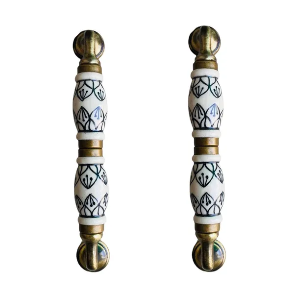 Multicolor_Ceramic_Door_Handle_Gold_Antique_Finish_-_(Size_7_Inch)_-_Pack_Of_1_-_Hole_To_Hole_6_Inch_(4._Hand_Painted)