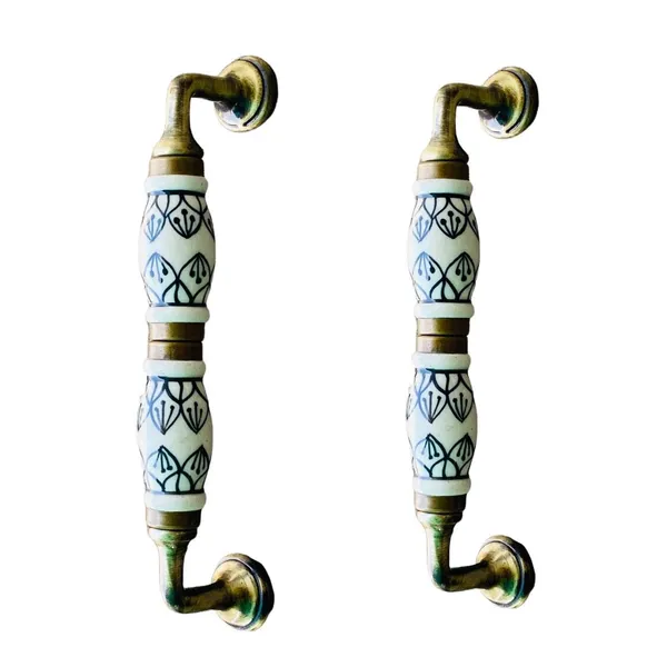 Multicolor_Ceramic_Door_Handle_Gold_Antique_Finish_-_(Size_7_Inch)_-_Pack_Of_1_-_Hole_To_Hole_6_Inch_(4._Hand_Painted)