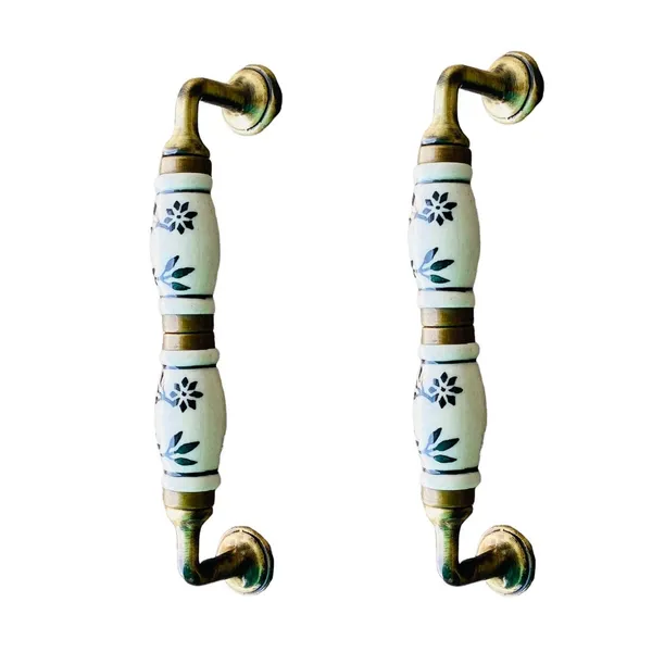 Ceramic_Door_Handle_Gold_Antique_Finish_-_(Size_7_Inch)_-_Pack_Of_1_-_Hole_To_Hole_6_Inch_(6._Hand_Painted)