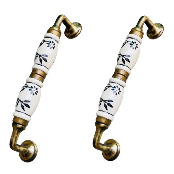 Ceramic_Door_Handle_Gold_Antique_Finish_-_(Size_7_Inch)_-_Pack_Of_1_-_Hole_To_Hole_6_Inch_(6._Hand_Painted)