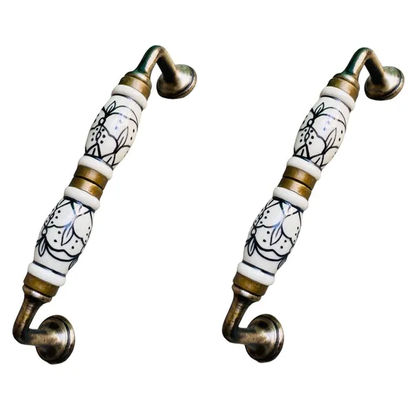 Ceramic_Door_Handle_Gold_Antique_Finish_-_(Size_7_Inch)_-_Pack_Of_1_-_Hole_To_Hole_6_Inch_(7._Hand_Painted)