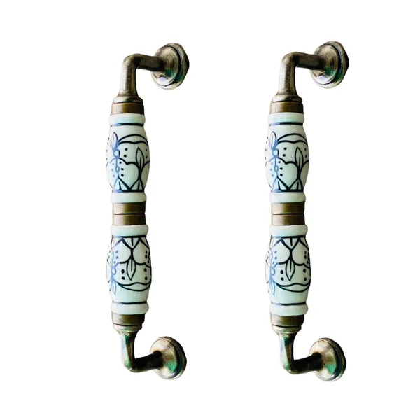 Ceramic_Door_Handle_Gold_Antique_Finish_-_(Size_7_Inch)_-_Pack_Of_1_-_Hole_To_Hole_6_Inch_(7._Hand_Painted)