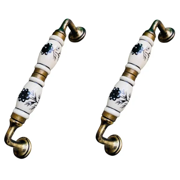 Ceramic_Door_Handle_Gold_Antique_Finish_-_(Size_7_Inch)_-_Pack_Of_1_-_Hole_To_Hole_6_Inch_(8._Hand_Painted)