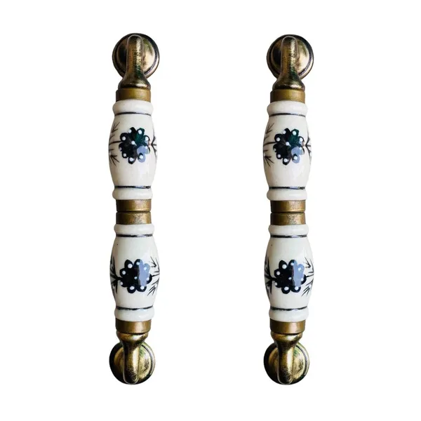 Ceramic_Door_Handle_Gold_Antique_Finish_-_(Size_7_Inch)_-_Pack_Of_1_-_Hole_To_Hole_6_Inch_(8._Hand_Painted)
