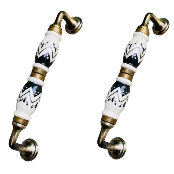 Multicolor_Ceramic_Door_Handle_Gold_Antique_Finish_-_(Size_7_Inch)_-_Pack_Of_1_-_Hole_To_Hole_6_Inch_(9._Hand_Painted)
