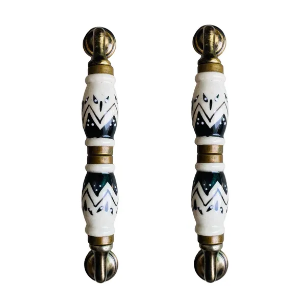 Multicolor_Ceramic_Door_Handle_Gold_Antique_Finish_-_(Size_7_Inch)_-_Pack_Of_1_-_Hole_To_Hole_6_Inch_(9._Hand_Painted)