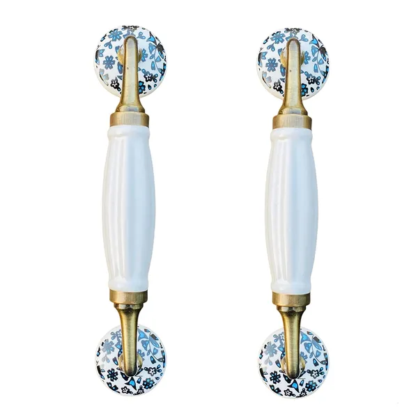 Maison_Belle-_Art_&_Craft_Ceramic_Door_Handle_Gold_Antique_Finish_-_(Size_8.5_Inch)_-_Hole_To_Hole_6.5_Inch_(Pack_Of_1)_(White_8.5_Inch_-_Blue_Flower_Knobs)
