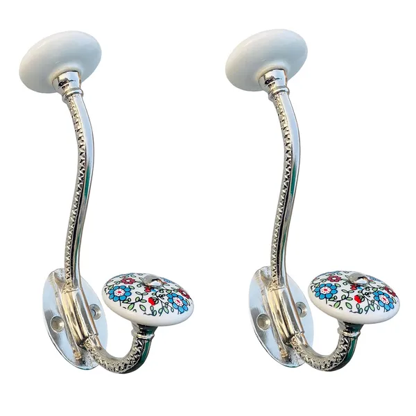Pack_of_2_Ceramic_Metal_Wall_Hooks_-_(Size_6_Inch,_White_Hand_Painted)_(Model_3)_(Silver_Hook_)