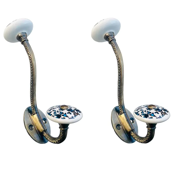 Pack_of_2__Ceramic_Metal_Wall_Hooks_-_Gold_Antique_Finish_(Size_6_Inch,_White_Hand_Painted)_(Model_3)_(Antique_Hook_1)