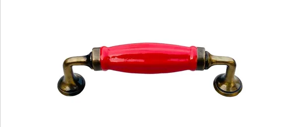 Red_Ceramic_Door_Handle_Gold_Antique_Finish_-_(Size_6_Inch)