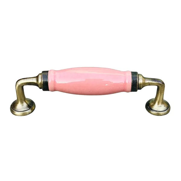 Pink_Ceramic_Door_Handle_Gold_Antique_Finish_-_Scratch_Proof_100%_(Size_6_Inch,_Pink)
