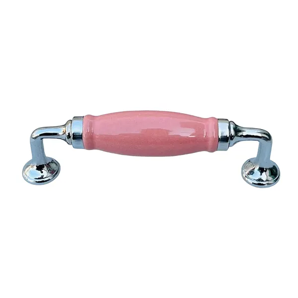 Pink_Ceramic_Door_Handle_Chrome_Finish_-_Scratch_Proof_100%_(Size_6_Inch)