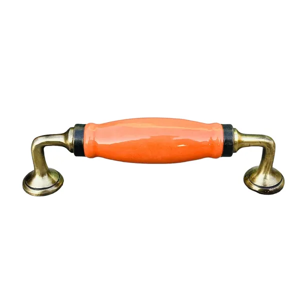 Orange_Ceramic_Door_Handle_Gold_Antique_Finish_-_Scratch_Proof_100%_(Size_6_Inch,_Orange)