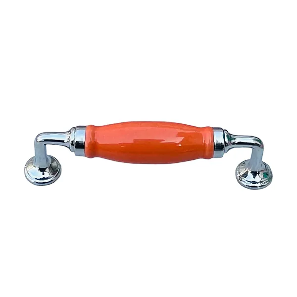 Orange_Ceramic_Door_Handle_Chrome_Finish_-_Scratch_Proof_100%_(Size_6_Inch)