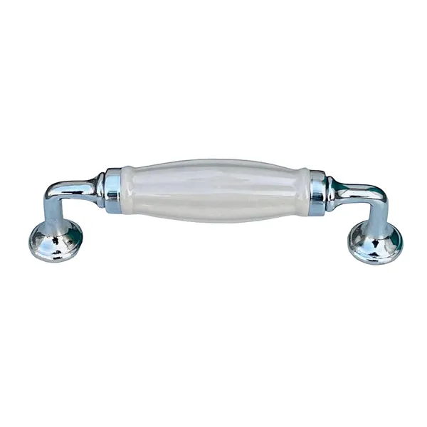 Melon_Cream_Ceramic_Door_Handle_Chrome_Finish_-_Scratch_Proof_100%_(Size_6_Inch)