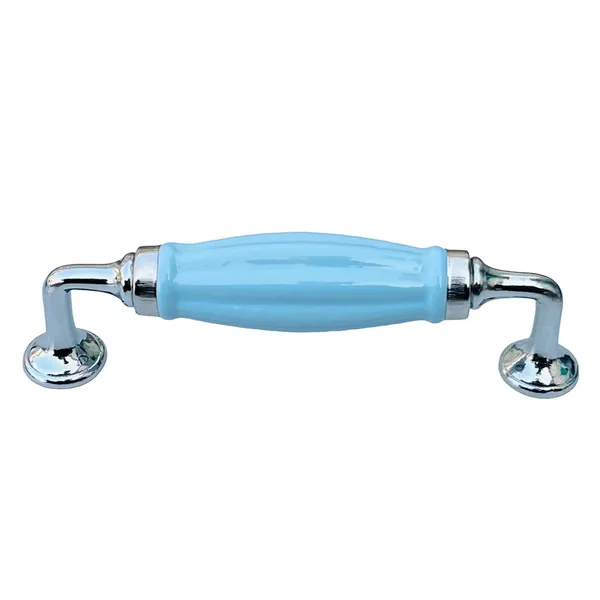 Melon_Cyan_Ocean_Green_Ceramic_Door_Handle_Chrome_Finish_-_Scratch_Proof_100%_(Size_6_Inch)