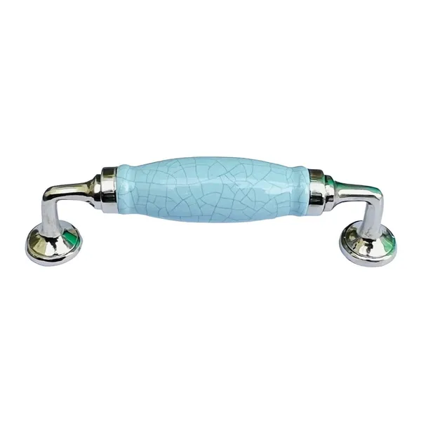 Crackle_Light_Sky_Blue_Ceramic_Door_Handle_Silver_Finish_-_Scratch_Proof_100%_(Size_6_Inch)