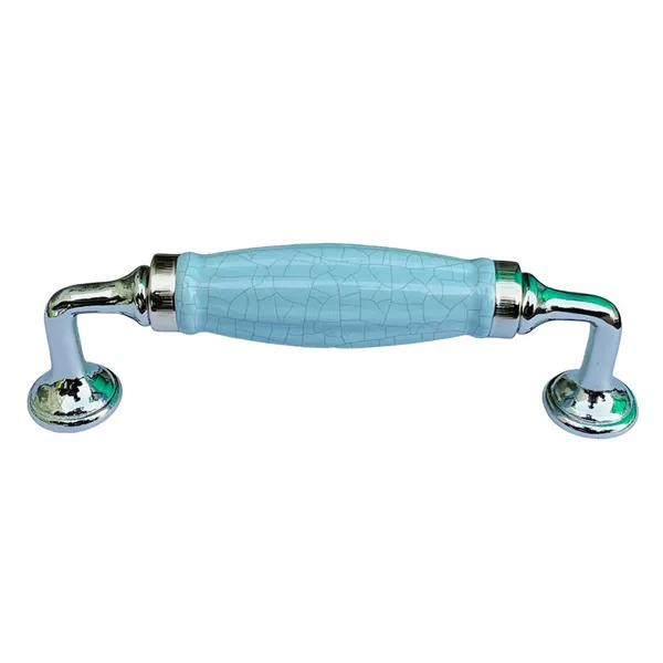 Crackle_Melon_Light_Sky_Blue_Ceramic_Door_Handle_Chrome_Finish_-_Scratch_Proof_100%_(Size_6_Inch)