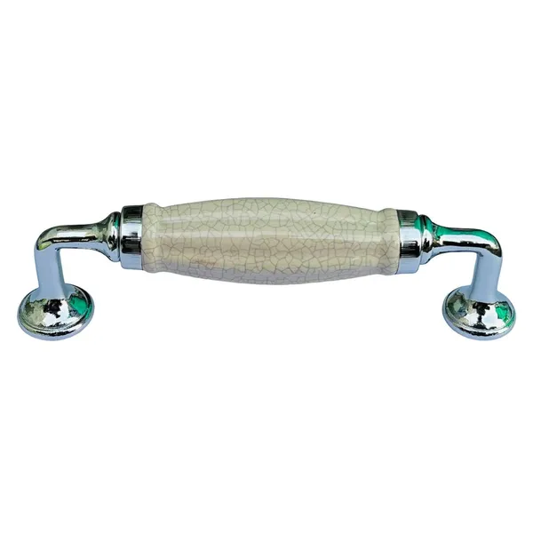 Crackle_Cream_Melon_Ceramic_Door_Handle_Chrome_Finish_-_Scratch_Proof_100%_(Size_6_Inch)