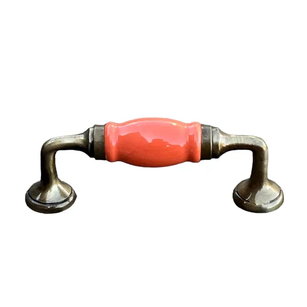 Orange_Ceramic_Door_Handle_Gold_Antique_Finish_-_(Size_5_Inch)_Pack_Of_1_(Orange)