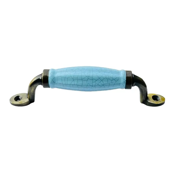 Crackle_Melon_Light_Sky_Blue_Ceramic_Door_Handle_Gold_Antique_Finish_-_Scratch_Proof_100%_-_Size_6_Inch