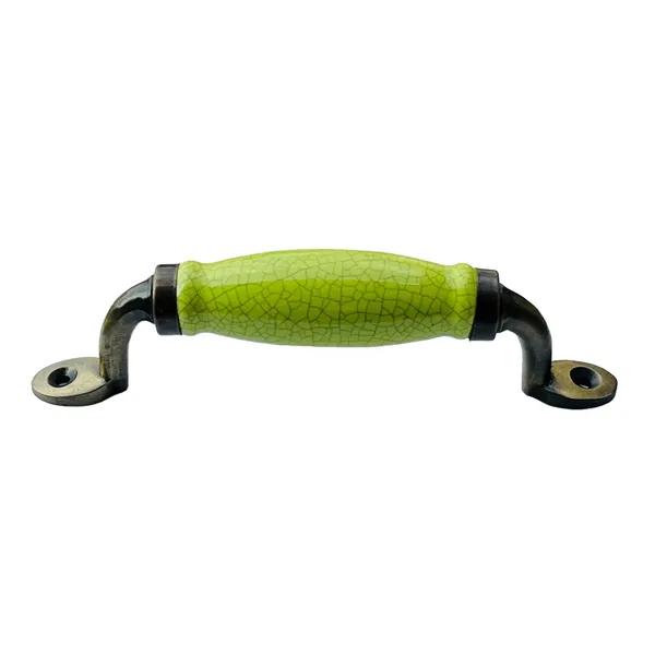 Lemon_Green_Ceramic_Door_Handle_Gold_Antique_Finish_-_Scratch_Proof_100%_(Size_6_Inch)_(Lemon_Green)