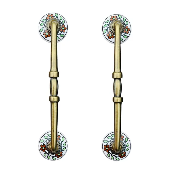 Ceramic_Door_Handle_Gold_Antique_Finish_-_(Size_10_Inch,_White_-_Flower_Hand_Painted)_-_(Pack_Of_1)_(Hole_To_Hole_8_Inch)