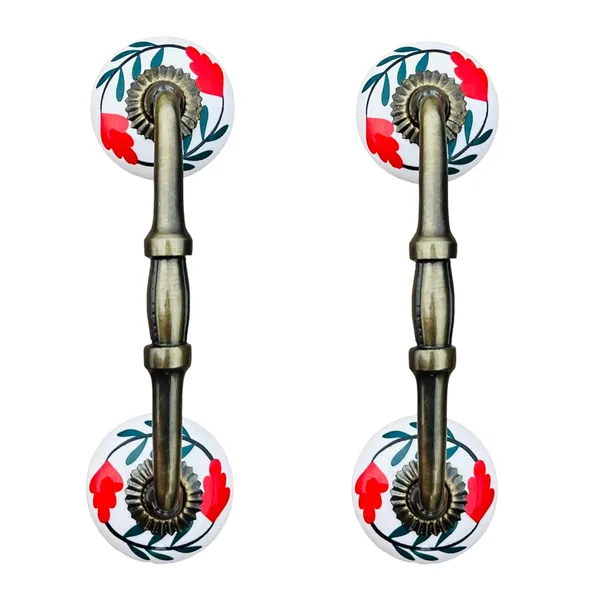 Ceramic_Door_Handle_Gold_Antique_Finish_-_(Size_6_Inch,_White_-_Flower_Hand_Painted)_-_(Pack_of_1)_(Hole_to_Hole_4_INCH)_(Design_4-4_INCH)