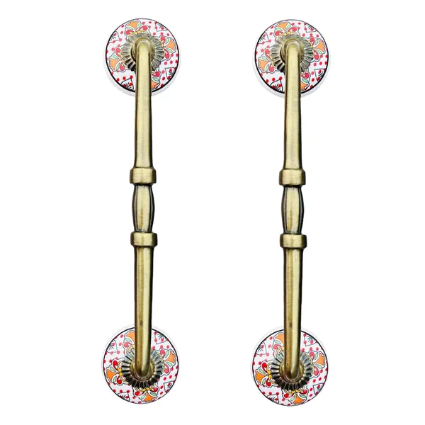 Ceramic_Door_Handle_Gold_Antique_Finish_-_(Size_10_Inch,_White_-_Flower_Hand_Painted)_-_(Pack_Of_1)_(Hole_To_Hole_8_Inch)