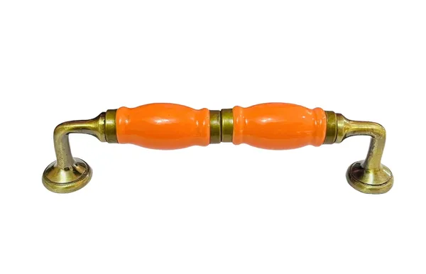 Orange_Ceramic_Door_Handle_Gold_Antique_Finish_-_(Size_7_Inch)_-_Pack_Of_1_-_Hole_To_Hole_6_Inch