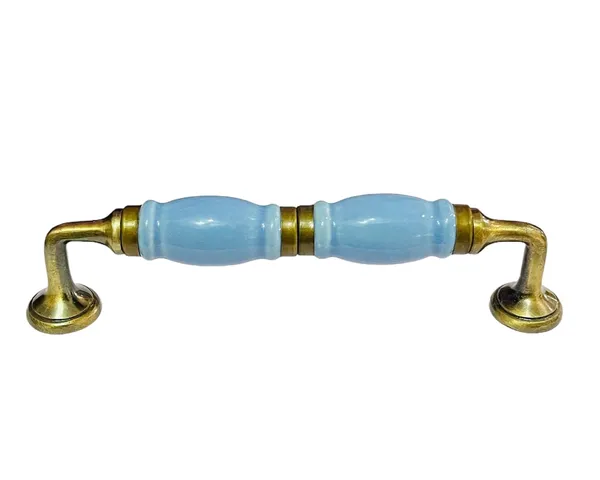 Sky_Blue_Ceramic_Door_Handle_Gold_Antique_Finish_-_(Size_7_Inch)_-_Pack_Of_1_-_Hole_To_Hole_6_Inch