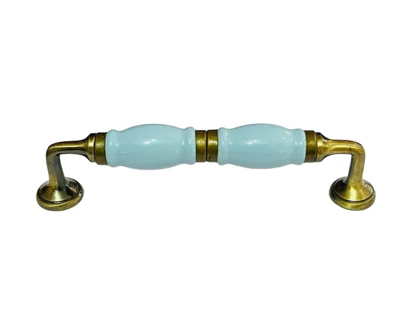 Sky_Blue_Ceramic_Door_Handle_Gold_Antique_Finish_-_(Size_7_Inch)_-_Pack_Of_1_-_Hole_To_Hole_6_Inch