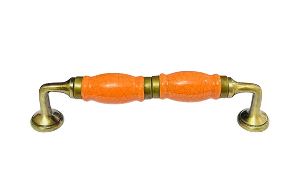Orange_Crackle_Ceramic_Door_Handle_Gold_Antique_Finish_-_(Size_7_Inch)_-_Pack_Of_1_-_Hole_To_Hole_6_Inch