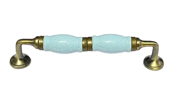 Ocean_Green_Crackle_Ceramic_Door_Handle_Gold_Antique_Finish_-_(Size_7_Inch)_-_Pack_Of_1_-_Hole_To_Hole_6_Inch