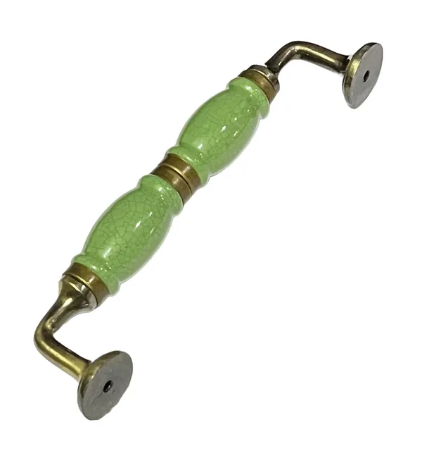 Crackle_Green_Ceramic_Door_Handle_Gold_Antique_Finish_-_(Size_7_Inch)_-_Pack_Of_1_-_Hole_To_Hole_6_Inch