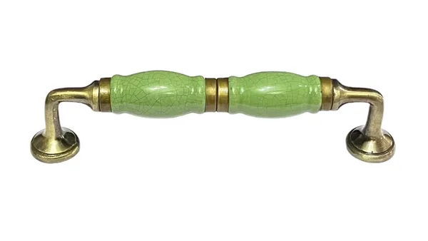Crackle_Green_Ceramic_Door_Handle_Gold_Antique_Finish_-_(Size_7_Inch)_-_Pack_Of_1_-_Hole_To_Hole_6_Inch