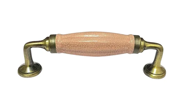 Pink_Melon_Crackle_Ceramic_Door_Handle_Gold_Antique_Finish_-_(Size_6_Inch)