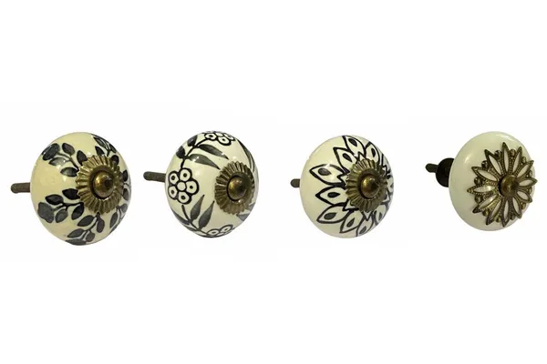 Pack_of_4_White_Ceramic_Door/Drawer_Knobs_-_Gold_Antique_Finish_(Size_1.6_Inch,_)