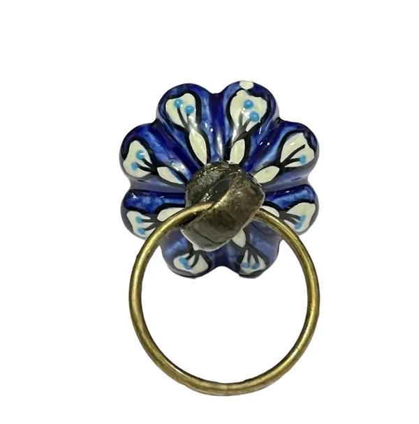 Pack_of_4_Blue_Hand_Painted_Ceramic_Drawer_Knobs_For_Kitchen_Cabinet_Hardware_Door_Pulls-_Gold_Antique_Finish_(Size_1.75_Inch,_)
