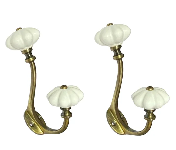 Pack_of_2__Ceramic_Metal_Wall_Hooks_-_Gold_Antique_Finish_(Size_6_Inch,_White)