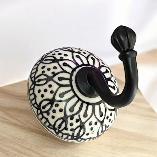 Pack_of_2_Black_One_-_Ceramic_Metal_Wall_Hook/Wall_Mounted_Single_Hook_Hanger_-_Black_Hook_(Size_3.5_Inch,_Hand_Painting)_(Black_One_-_)