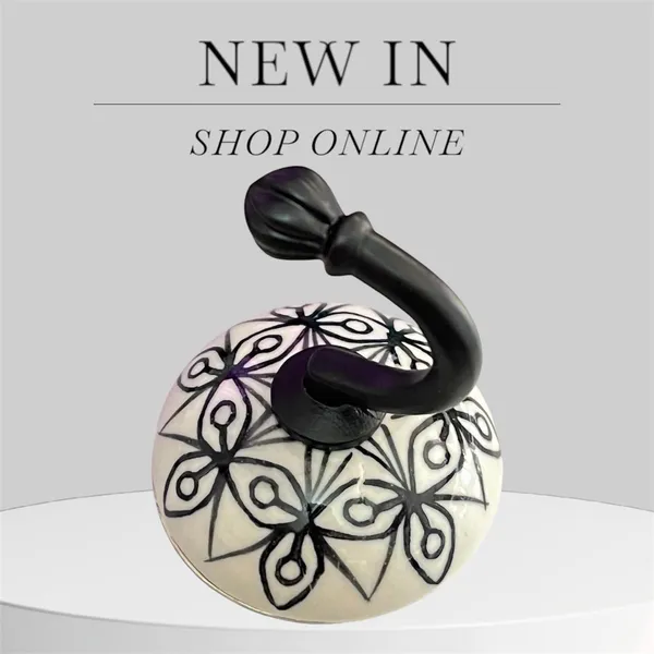 Pack_of_2_Ceramic_Metal_Wall_Hook/Wall_Mounted_Single_Hook_Hanger_-_Black_Hook_(Size_3.5_Inch,_Hand_Painting)_()